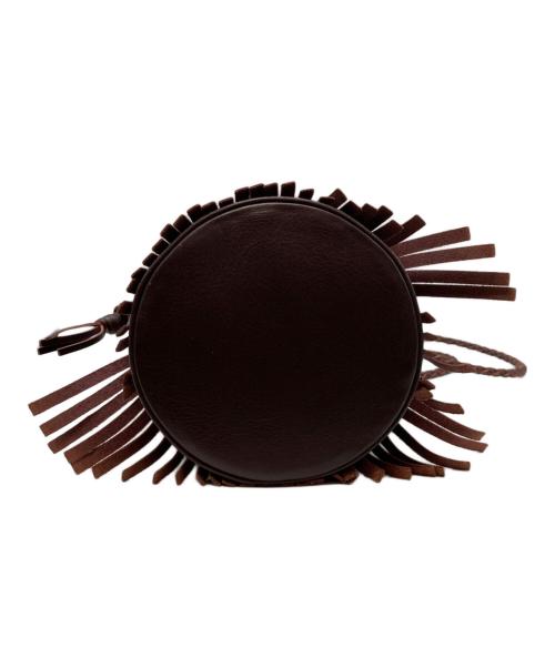 J&M DAVIDSON（ジェイ＆エム デヴィッドソン）J&M DAVIDSON (ジェイ＆エム デヴィッドソン) フリンジ巾着ポーチ ブラウンの古着・服飾アイテム