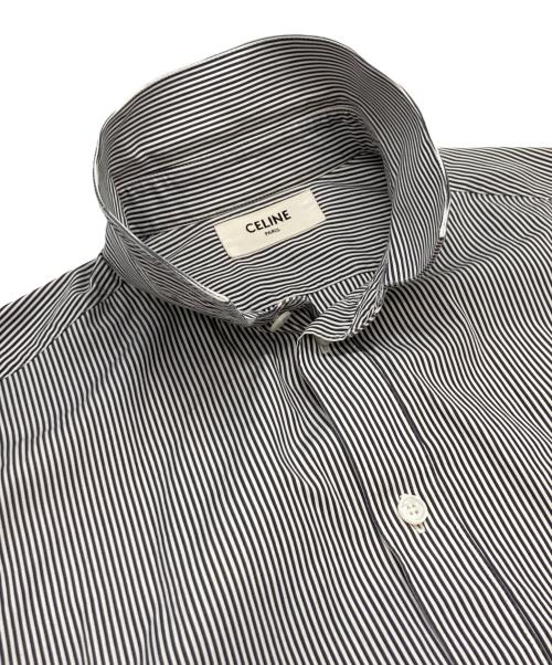 CELINE（セリーヌ）CELINE (セリーヌ) ストライプシャツ ネイビー×ブルー サイズ:38の古着・服飾アイテム