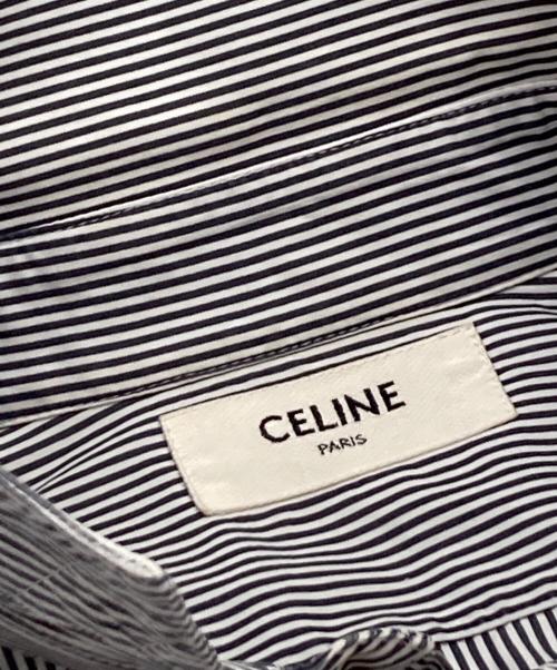CELINE（セリーヌ）CELINE (セリーヌ) ストライプシャツ ネイビー×ブルー サイズ:38の古着・服飾アイテム