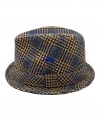 stussyステューシー）の古着「千鳥柄ハット」｜ネイビー×ベージュ