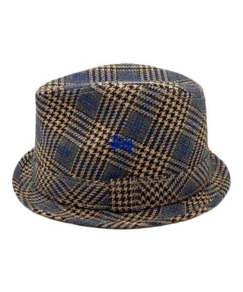 stussy（ステューシー）stussy (ステューシー) 千鳥柄ハット ネイビー×ベージュの古着・服飾アイテム