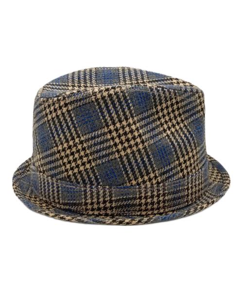 stussy（ステューシー）stussy (ステューシー) 千鳥柄ハット ネイビー×ベージュの古着・服飾アイテム