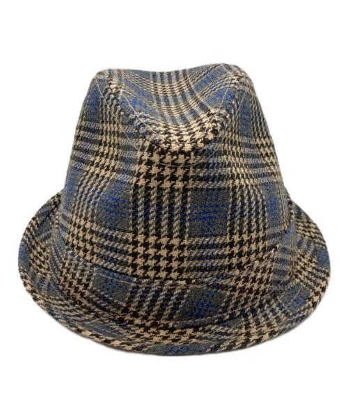 stussy（ステューシー）stussy (ステューシー) 千鳥柄ハット ネイビー×ベージュの古着・服飾アイテム