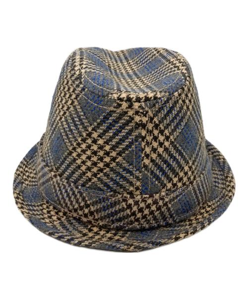 stussy（ステューシー）stussy (ステューシー) 千鳥柄ハット ネイビー×ベージュの古着・服飾アイテム