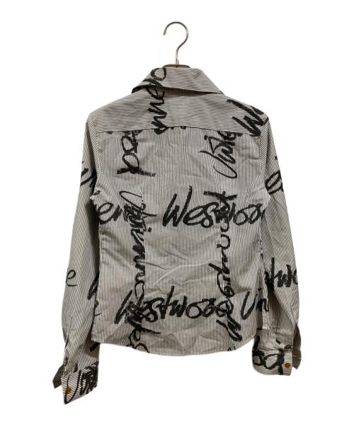Vivienne Westwood RED LABEL（ヴィヴィアンウエストウッドレッドレーベル）Vivienne Westwood RED LABEL (ヴィヴィアンウエストウッドレッドレーベル) ストライプシャツ ブルー×グレー サイズ:1の古着・服飾アイテム