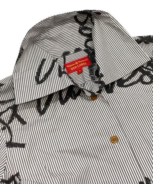 Vivienne Westwood RED LABEL（ヴィヴィアンウエストウッドレッドレーベル）Vivienne Westwood RED LABEL (ヴィヴィアンウエストウッドレッドレーベル) ストライプシャツ ブルー×グレー サイズ:1の古着・服飾アイテム