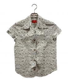 Vivienne Westwood RED LABEL（ヴィヴィアンウエストウッドレッドレーベル）の古着「半袖総柄シャツ」｜ホワイト×ブラック