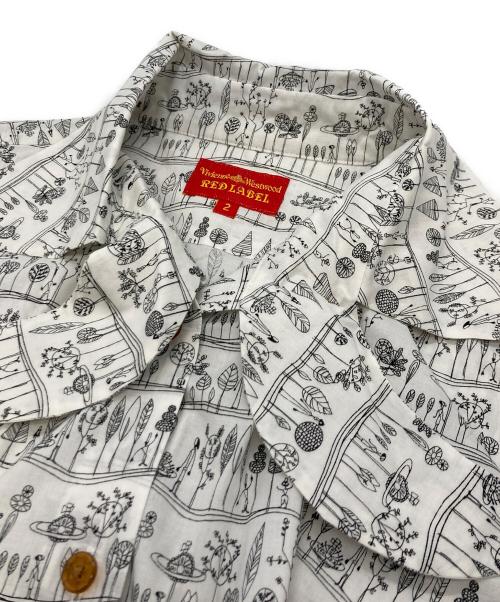 Vivienne Westwood RED LABEL（ヴィヴィアンウエストウッドレッドレーベル）Vivienne Westwood RED LABEL (ヴィヴィアンウエストウッドレッドレーベル) 半袖総柄シャツ ホワイト×ブラック サイズ:2の古着・服飾アイテム