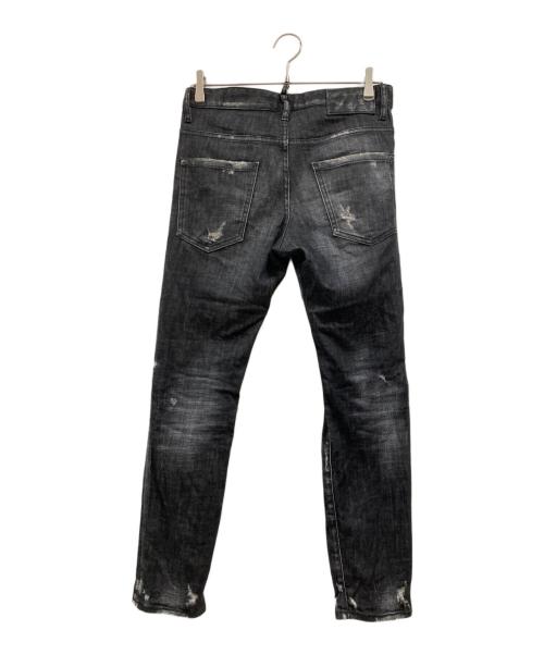DSQUARED2（ディースクエアード）DSQUARED2 (ディースクエアード) スケータージーンダメージ加工スキニーデニムパンツ インディゴ サイズ:44の古着・服飾アイテム