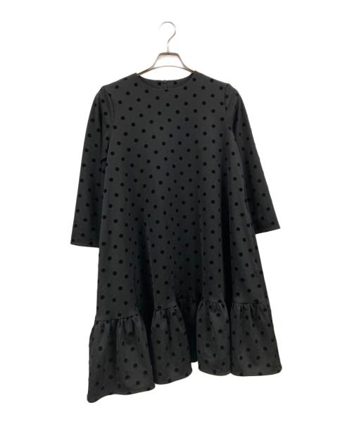 trefle（トレフル）trefle (トレフル) ドット柄ワンピース ブラック サイズ:FREEの古着・服飾アイテム