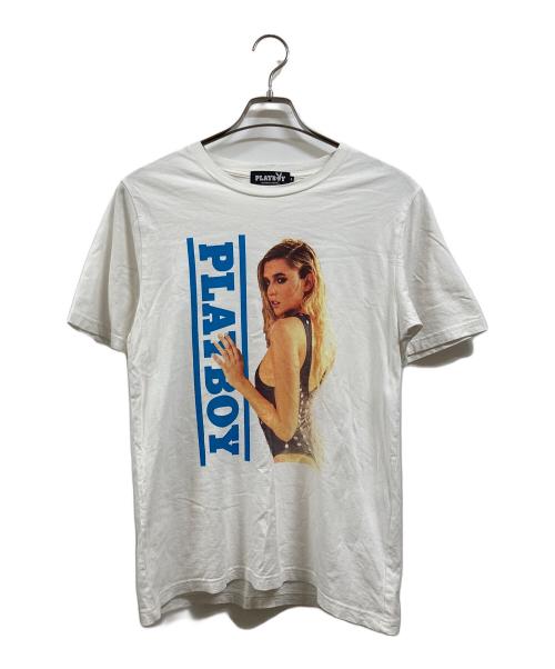 PLAY BOY（プレイボーイ）PLAY BOY (プレイボーイ) Hysteric Glamour (ヒステリックグラマー) プリントTシャツ ホワイト サイズ:Sの古着・服飾アイテム