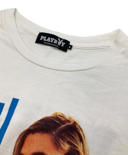 PLAY BOY（プレイボーイ）PLAY BOY (プレイボーイ) Hysteric Glamour (ヒステリックグラマー) プリントTシャツ ホワイト サイズ:Sの古着・服飾アイテム