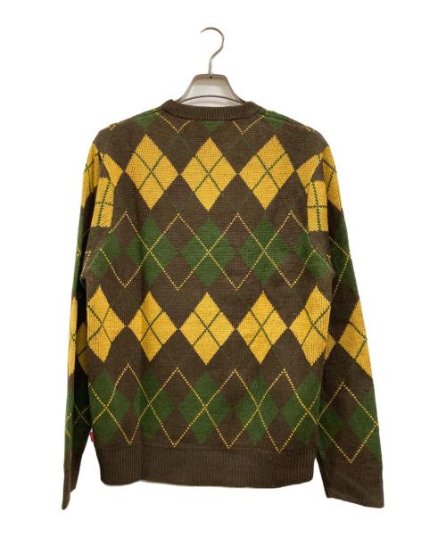 SUPREME（シュプリーム）Supreme (シュプリーム) 15AW/ARGYLE CREWNECK SWEATER グリーン×イエロー サイズ:Ｍの古着・服飾アイテム