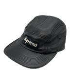 SUPREMEシュプリーム）の古着「LEATHER CAMP CAP」｜ブラック