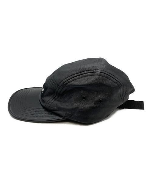 SUPREME（シュプリーム）SUPREME (シュプリーム) LEATHER CAMP CAP ブラックの古着・服飾アイテム