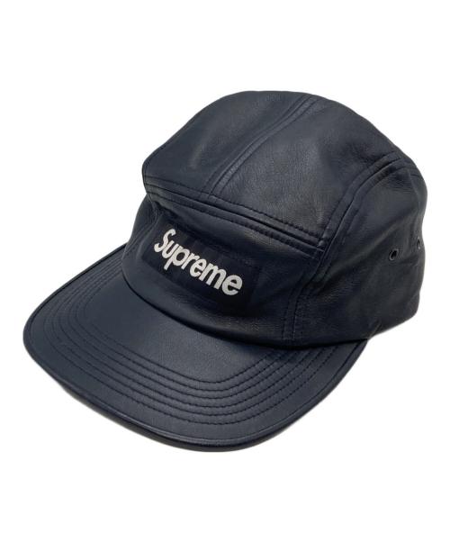 SUPREME（シュプリーム）SUPREME (シュプリーム) LEATHER CAMP CAP ブラックの古着・服飾アイテム