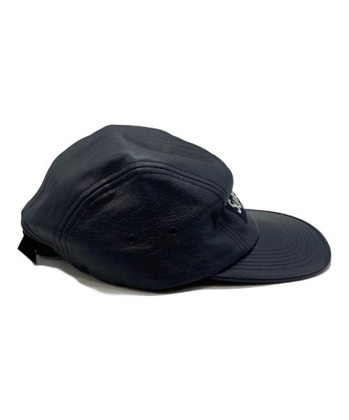 SUPREME（シュプリーム）SUPREME (シュプリーム) LEATHER CAMP CAP ブラックの古着・服飾アイテム