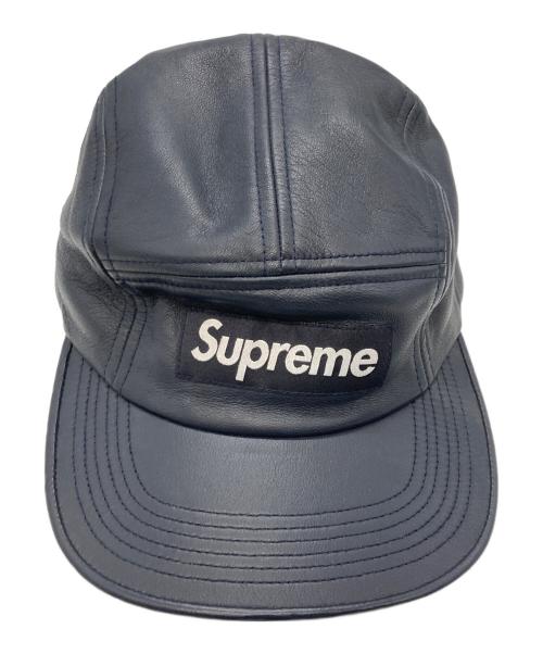 SUPREME（シュプリーム）SUPREME (シュプリーム) LEATHER CAMP CAP ブラックの古着・服飾アイテム