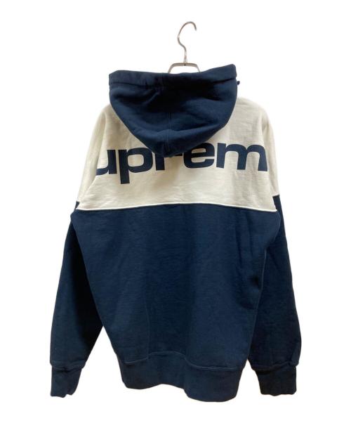 SUPREME（シュプリーム）Supreme (シュプリーム) Blocked Hooded Sweatshirt ネイビー サイズ:Mの古着・服飾アイテム