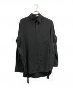 sulvam×Ujohサルバム×ウジョー）の古着「Back＆Side Open Shirts」｜ブラック