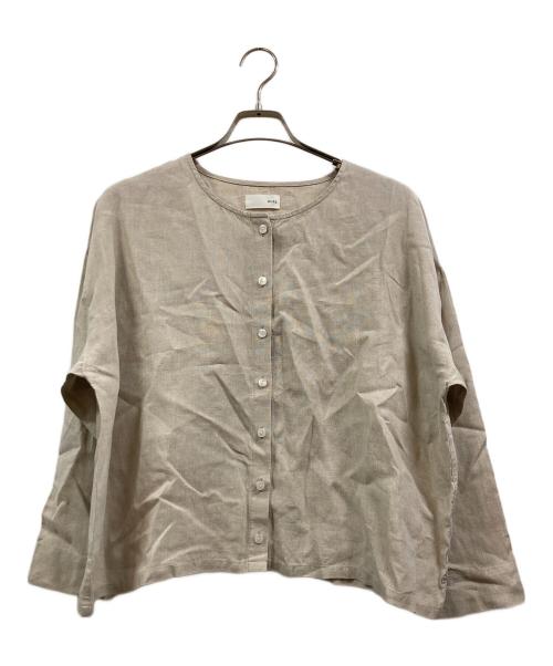 HUIS（ハウス）HUIS (ハウス) シャトルリネンショートカーディガン ベージュ サイズ:FREEの古着・服飾アイテム