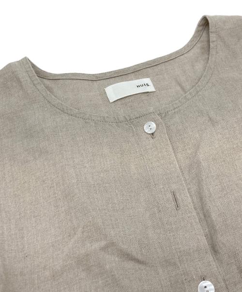 HUIS（ハウス）HUIS (ハウス) シャトルリネンショートカーディガン ベージュ サイズ:FREEの古着・服飾アイテム