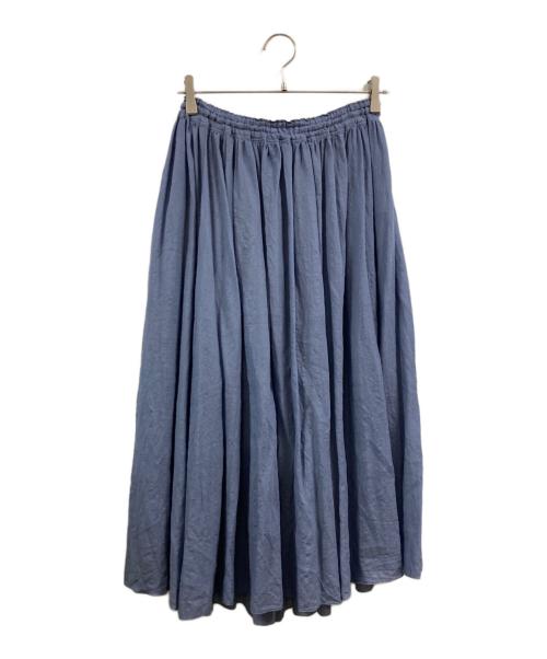HUIS（ハウス）HUIS (ハウス) ウォッシャブルウールロングスカート ブルー サイズ:FREEの古着・服飾アイテム