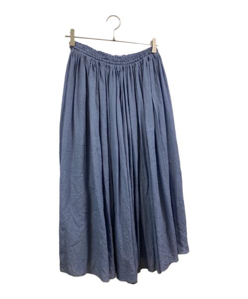 HUIS（ハウス）HUIS (ハウス) ウォッシャブルウールロングスカート ブルー サイズ:FREEの古着・服飾アイテム