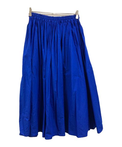 HUIS（ハウス）HUIS (ハウス) 遠州織物オーガニックコットンロングスカート ブルー サイズ:FREEの古着・服飾アイテム
