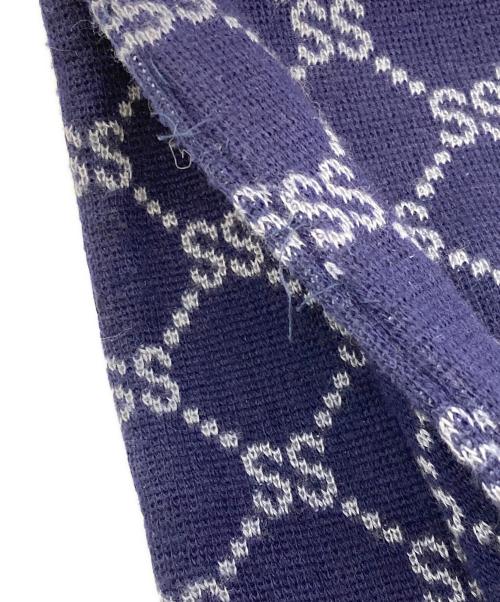 stussy（ステューシー）stussy (ステューシー) モノグラムマフラー ブルーの古着・服飾アイテム