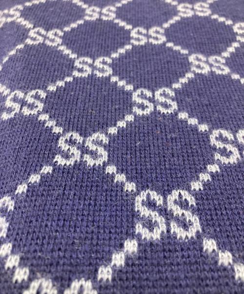 stussy（ステューシー）stussy (ステューシー) モノグラムマフラー ブルーの古着・服飾アイテム