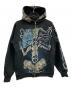 CACTUS（カクタス）の古着「Skeleton Graffiti Full Zip Hoodie」｜ブラック