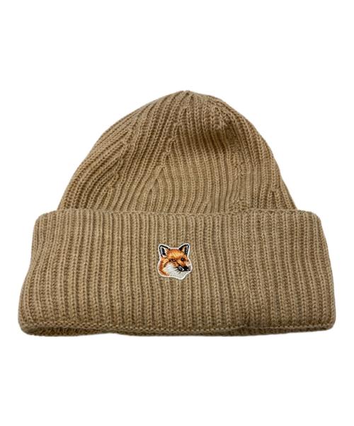 maison kitsune（メゾンキツネ）MAISON KITSUNE (メゾンキツネ) ニットキャップ ベージュの古着・服飾アイテム