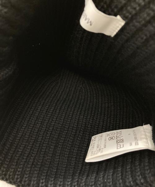 maison kitsune（メゾンキツネ）MAISON KITSUNE (メゾンキツネ) ニットキャップ ブラックの古着・服飾アイテム