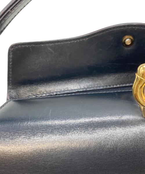 GUCCI（グッチ）GUCCI (グッチ) ホースシュー レザー ハンドバッグ ブラックの古着・服飾アイテム