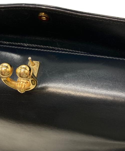 GUCCI（グッチ）GUCCI (グッチ) ホースシュー レザー ハンドバッグ ブラックの古着・服飾アイテム