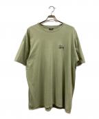 stussyステューシー）の古着「ロゴプリントTシャツ」｜カーキ
