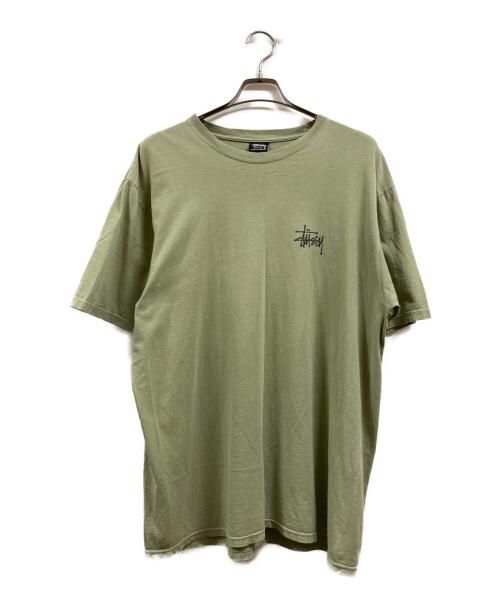stussy（ステューシー）stussy (ステューシー) ロゴプリントTシャツ カーキ サイズ:Lの古着・服飾アイテム
