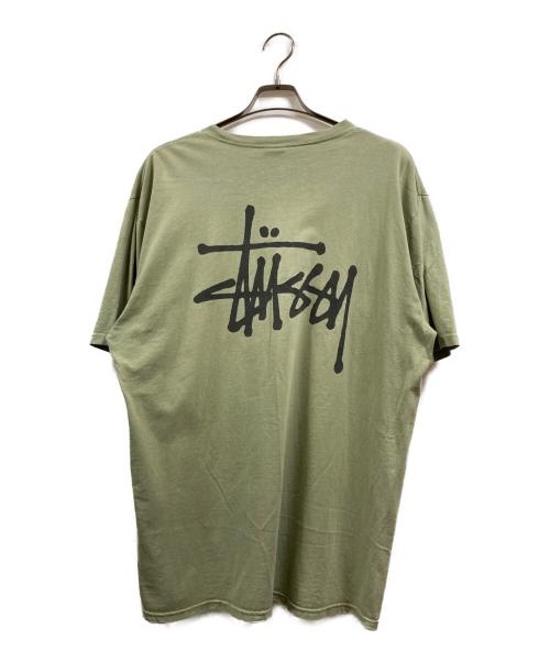 stussy（ステューシー）stussy (ステューシー) ロゴプリントTシャツ カーキ サイズ:Lの古着・服飾アイテム