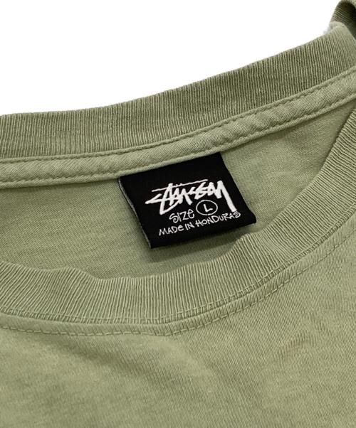 stussy（ステューシー）stussy (ステューシー) ロゴプリントTシャツ カーキ サイズ:Lの古着・服飾アイテム