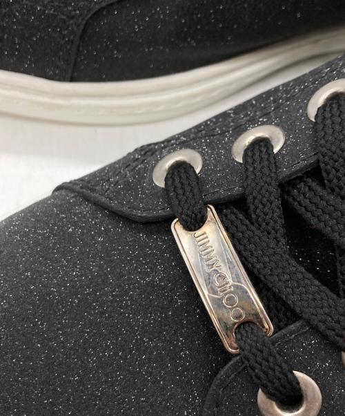 JIMMY CHOO（ジミーチュウ）JIMMY CHOO (ジミーチュウ) ラメローカットスニーカー ブラック サイズ:41の古着・服飾アイテム