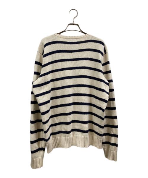 POLO RALPH LAUREN（ポロ・ラルフローレン）POLO RALPH LAUREN (ポロ・ラルフローレン) ボーダーニット ホワイト×ネイビー サイズ:Lの古着・服飾アイテム