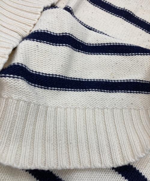POLO RALPH LAUREN（ポロ・ラルフローレン）POLO RALPH LAUREN (ポロ・ラルフローレン) ボーダーニット ホワイト×ネイビー サイズ:Lの古着・服飾アイテム