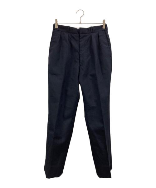 HEUGN（ユーゲン）HEUGN (ユーゲン) ウール2インプリーツテーパードパンツ ネイビー サイズ:3の古着・服飾アイテム