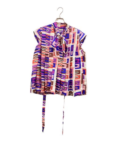 Emilio Pucci（エミリオ プッチ）Emilio Pucci (エミリオ プッチ) シルクブラウス パープル×ピンク サイズ:不明の古着・服飾アイテム