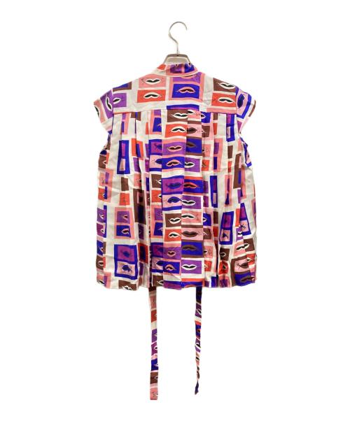 Emilio Pucci（エミリオ プッチ）Emilio Pucci (エミリオ プッチ) シルクブラウス パープル×ピンク サイズ:不明の古着・服飾アイテム