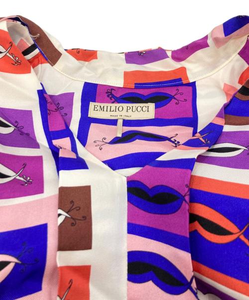 Emilio Pucci（エミリオ プッチ）Emilio Pucci (エミリオ プッチ) シルクブラウス パープル×ピンク サイズ:不明の古着・服飾アイテム