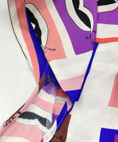 Emilio Pucci（エミリオ プッチ）Emilio Pucci (エミリオ プッチ) シルクブラウス パープル×ピンク サイズ:不明の古着・服飾アイテム