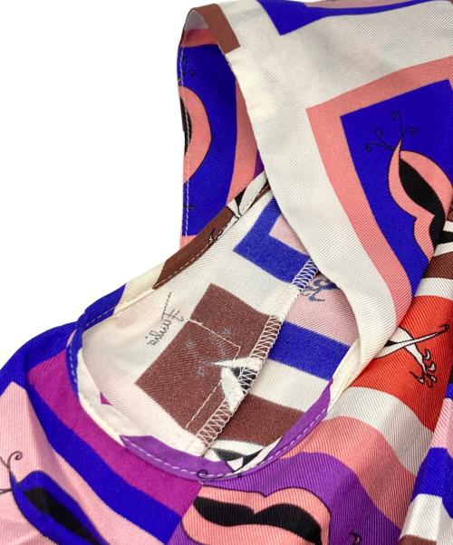 Emilio Pucci（エミリオ プッチ）Emilio Pucci (エミリオ プッチ) シルクブラウス パープル×ピンク サイズ:不明の古着・服飾アイテム