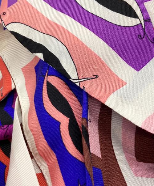 Emilio Pucci（エミリオ プッチ）Emilio Pucci (エミリオ プッチ) シルクブラウス パープル×ピンク サイズ:不明の古着・服飾アイテム